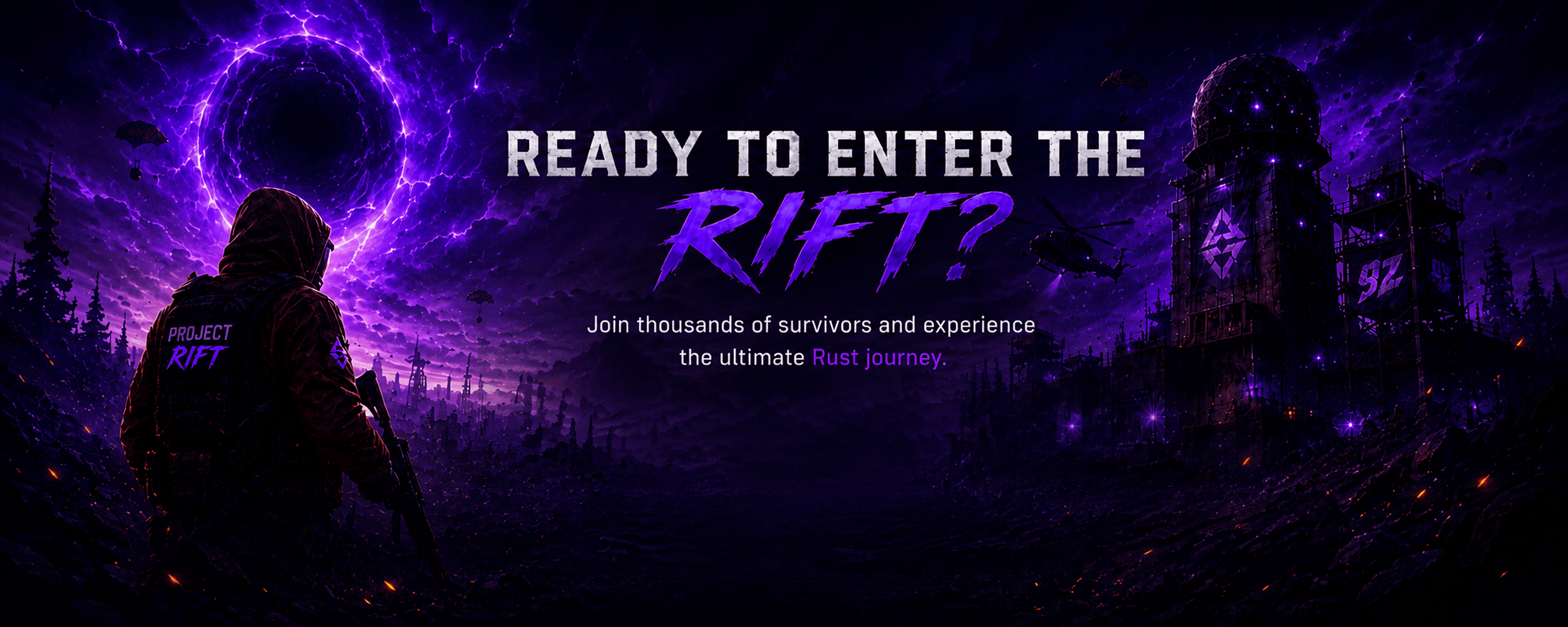 Ready to enter the Rift? Join thousands of survivors and experience the ultimate Rust journey.